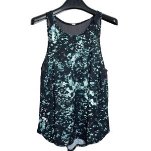 Lululemon Racerback Tank Top - Black & Teal Abstract Print